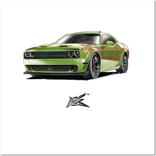 dodge challenger widebody Posters and Art